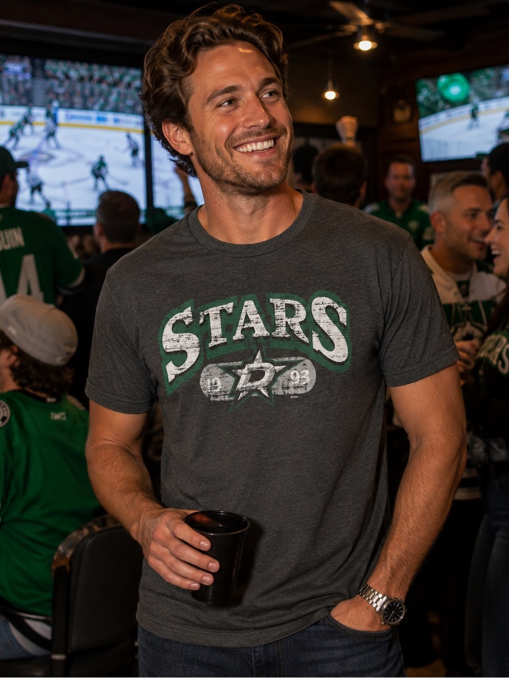 NHL Dallas Stars Charcoal Short Sleeve Graphic Tee